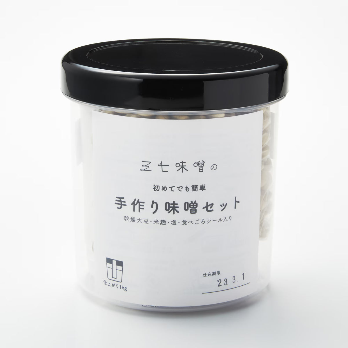 福井｜ 三七味噌「はじめての手作り味噌セット」（仕上がり1kg、容器付き）